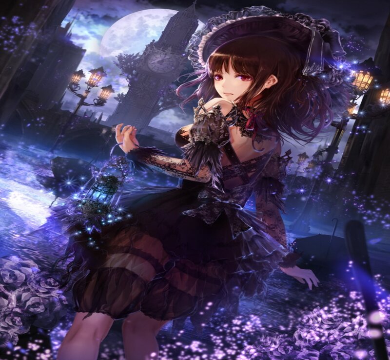 Anime Girl in Gothic Dress — Purple