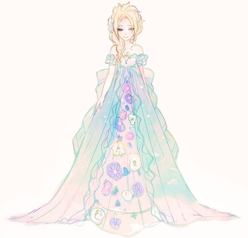 Anime Girl in Gown — Blue