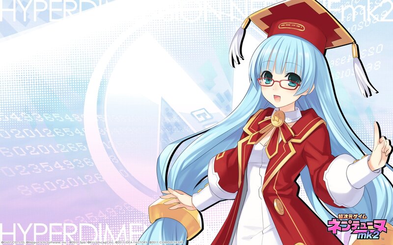 Anime girl in graduation gown