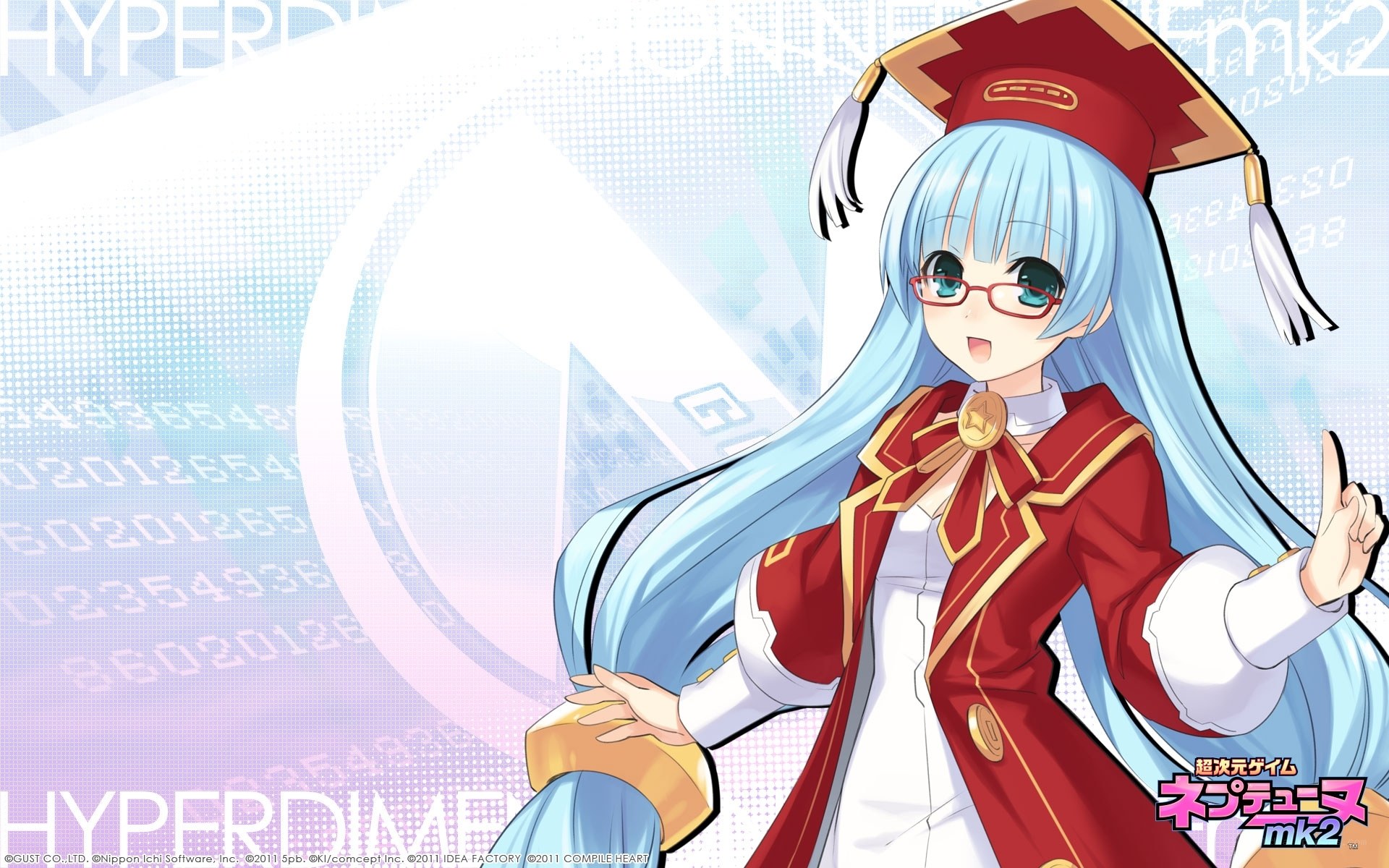 Anime girl in graduation gown