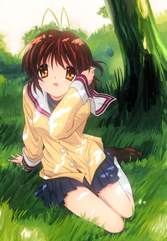 anime girl in grass