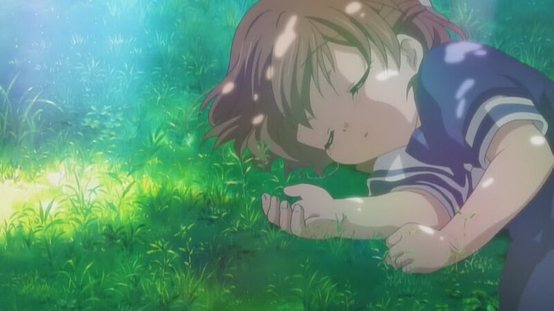 Anime Girl in Grass — Green, Serene, Afternoon, Sunlight