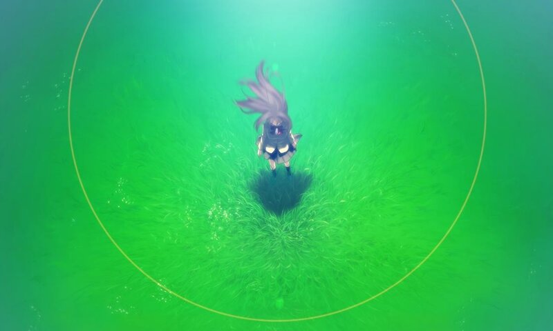 Anime Girl in Grass — Green, Serene, Circle