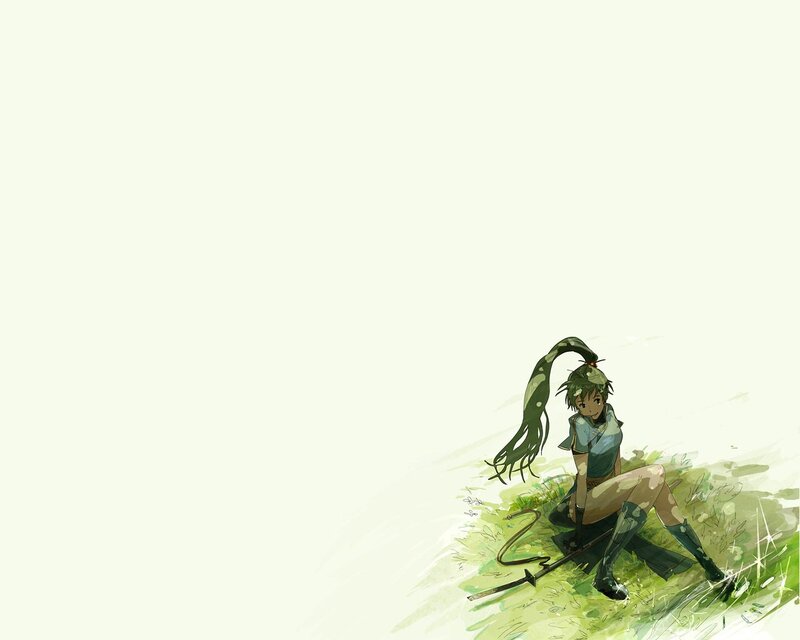 anime girl in grass