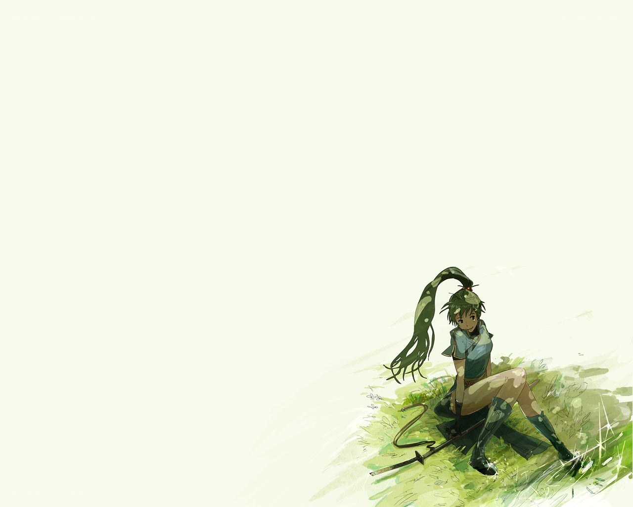 anime girl in grass