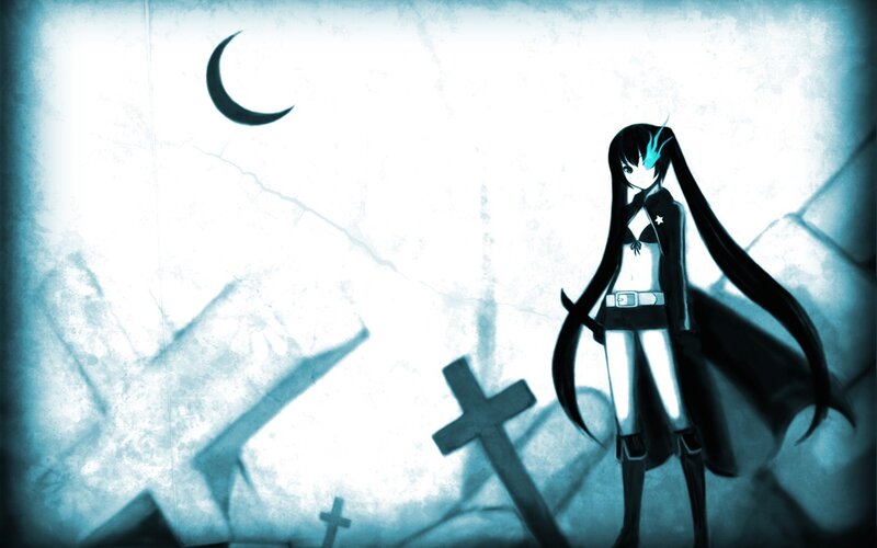 anime girl in graveyard