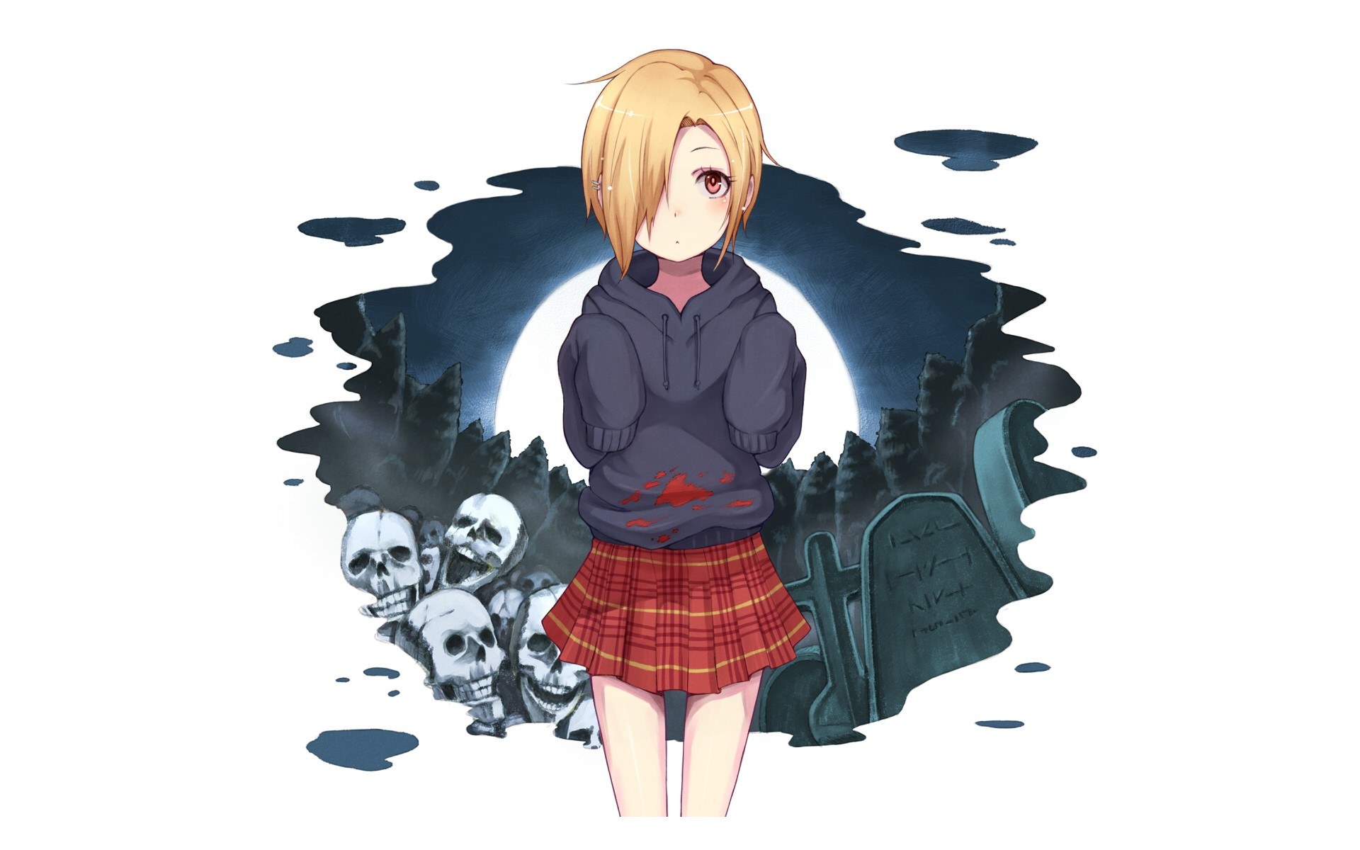 anime girl in graveyard