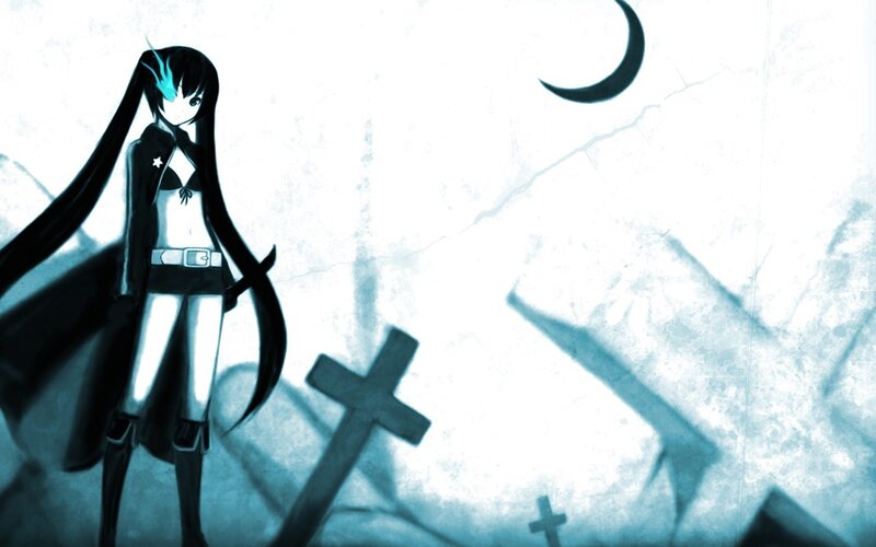 anime girl in graveyard