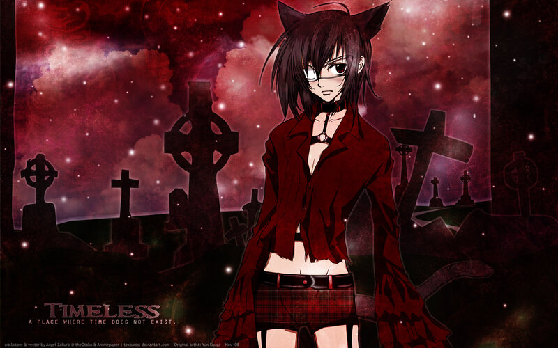 anime girl in graveyard