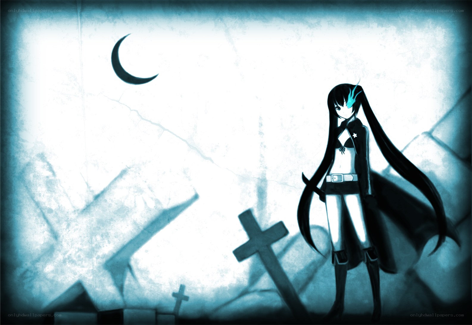 anime girl in graveyard
