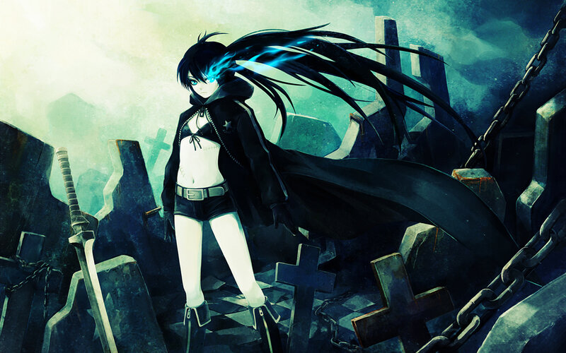 anime girl in graveyard