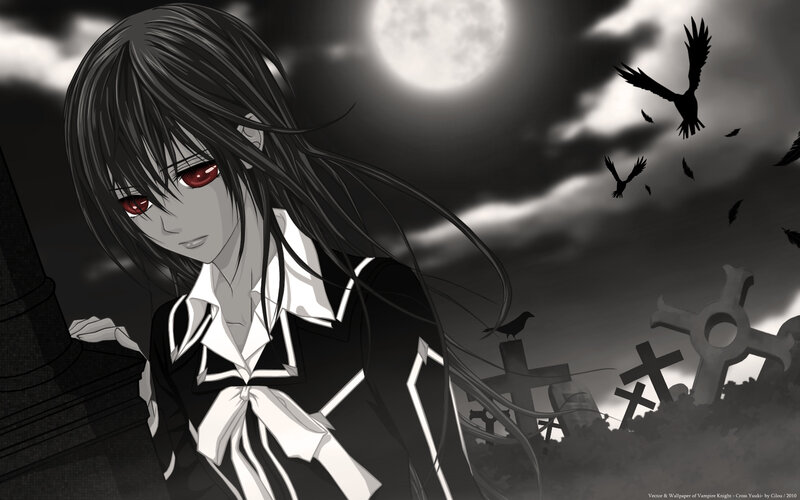 Anime Girl in Graveyard — Black