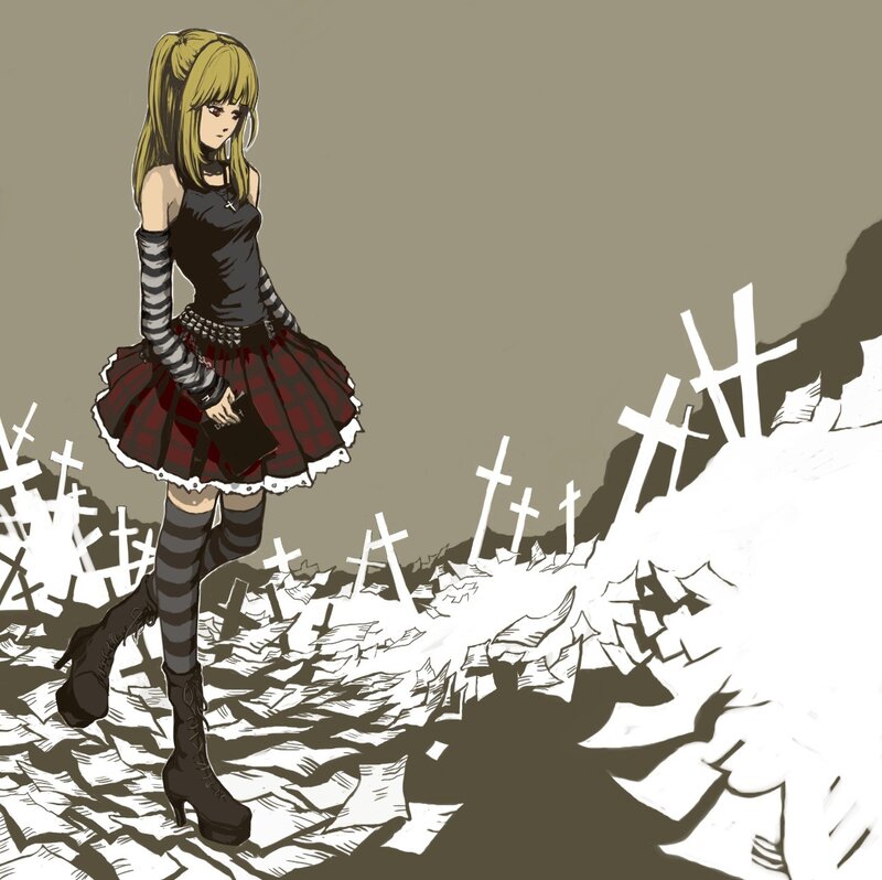 Anime Girl in Graveyard — Brown