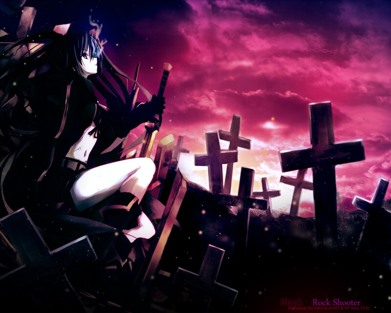 Anime Girl in Graveyard — Purple, Dramatic