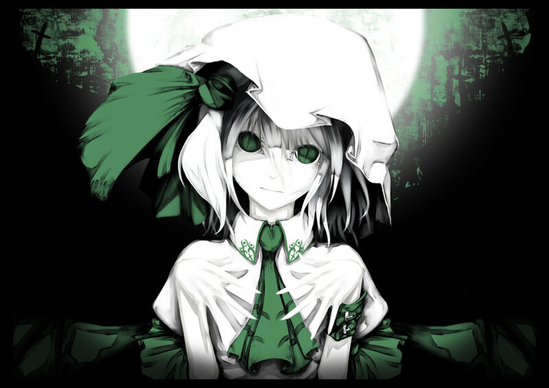 Anime girl in green and white