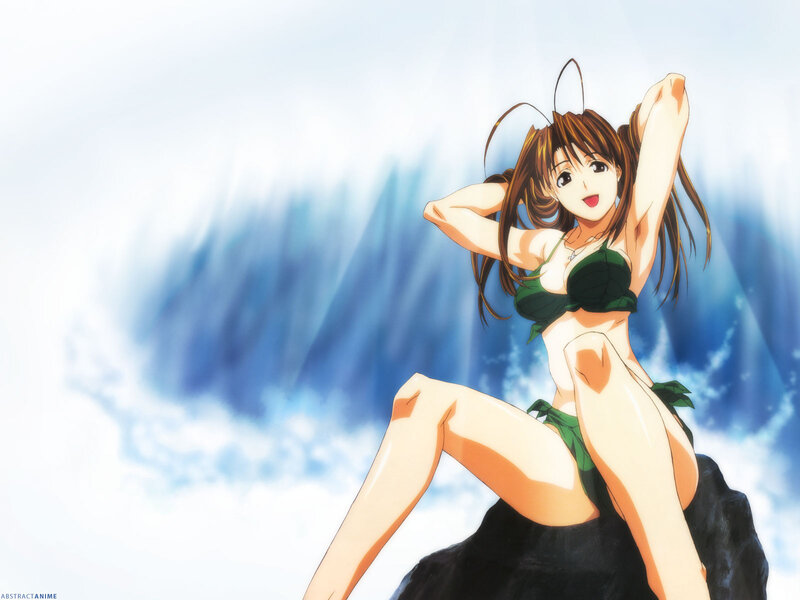 anime girl in green bikini