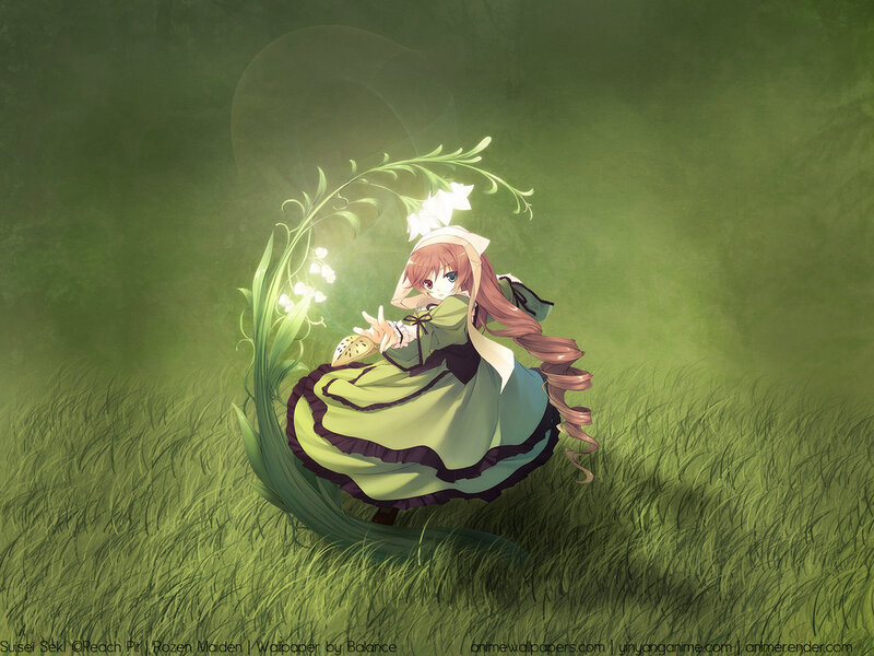 Anime girl in green dress