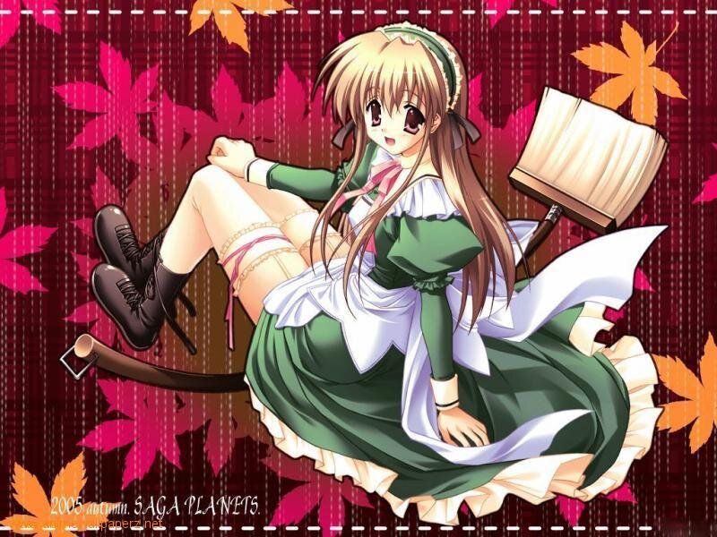 anime girl in green dress