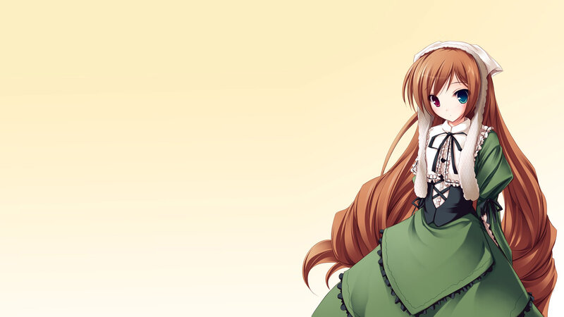 anime girl in green dress