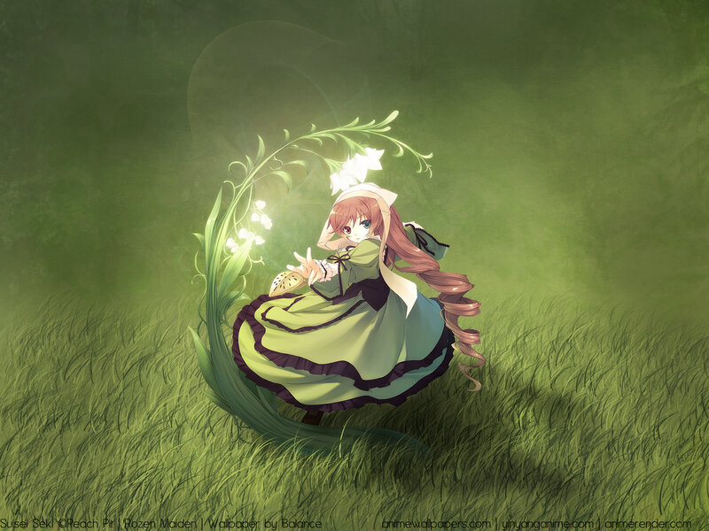 Anime girl in green dress