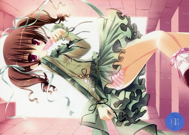 Anime girl in green dress