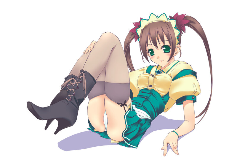 anime girl in green dress