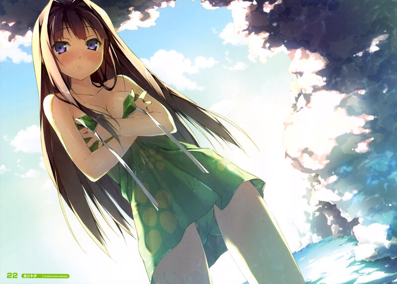 Anime girl in green dress