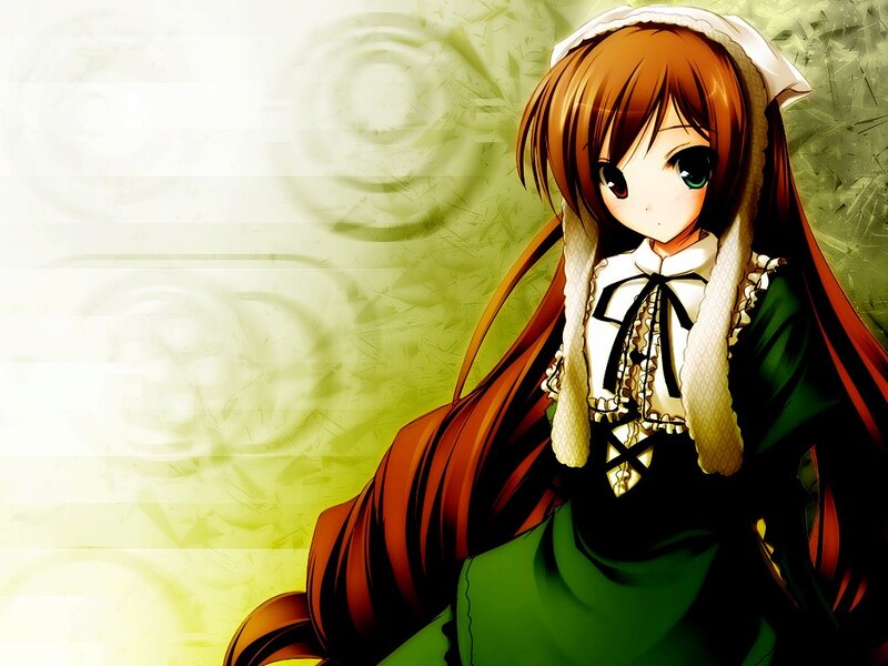 anime girl in green dress