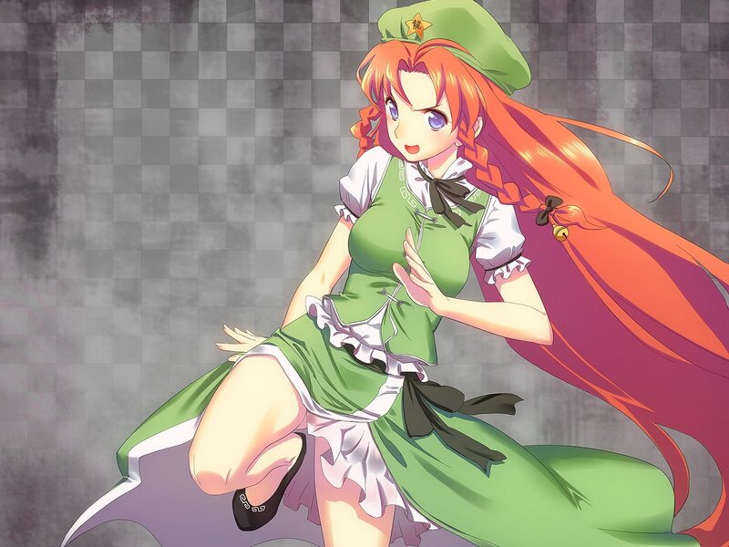 anime girl in green dress