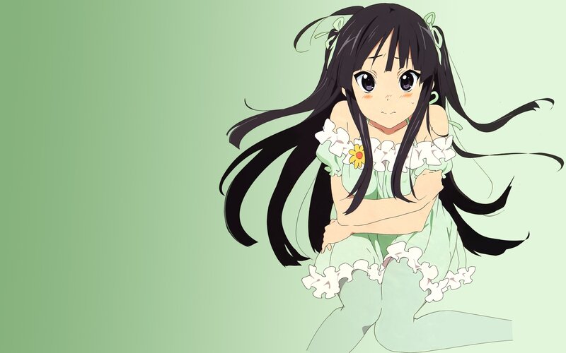 anime girl in green dress