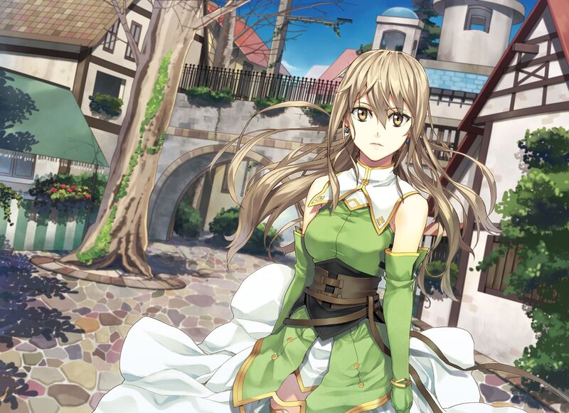 anime girl in green dress