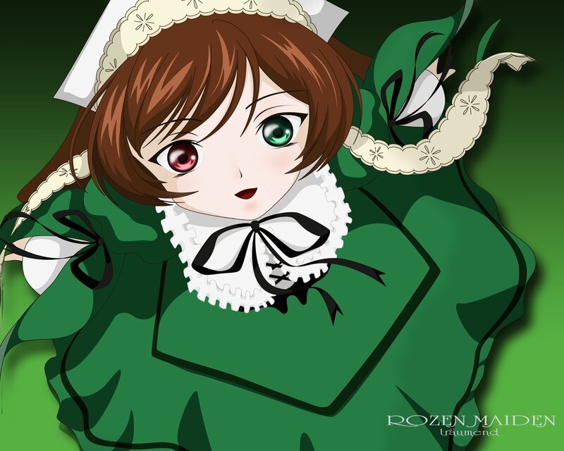 Anime girl in green dress