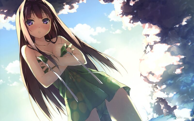 anime girl in green dress