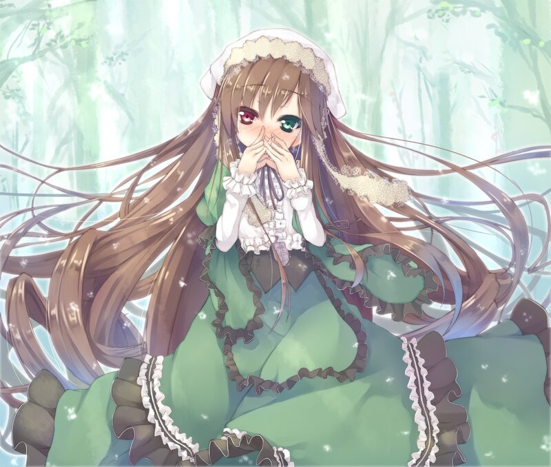 Anime girl in green dress