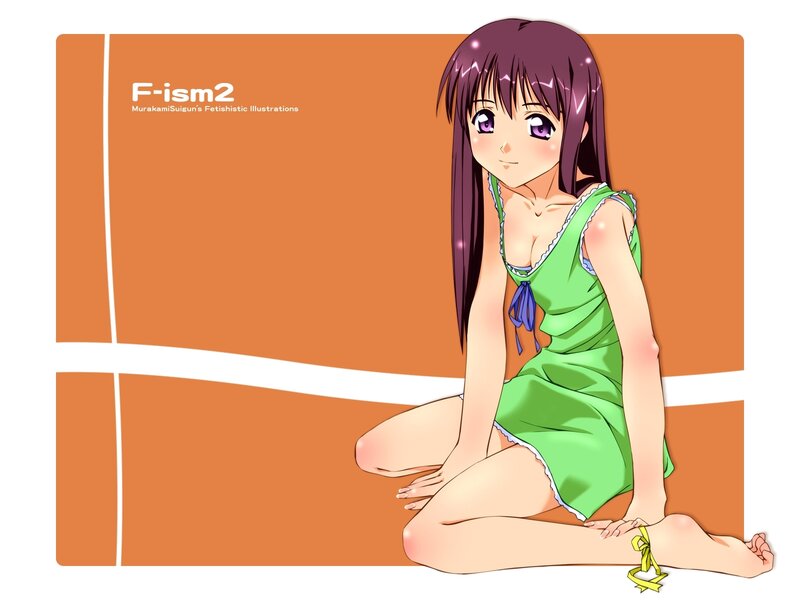 Anime Girl in Green Dress — Orange, Calm