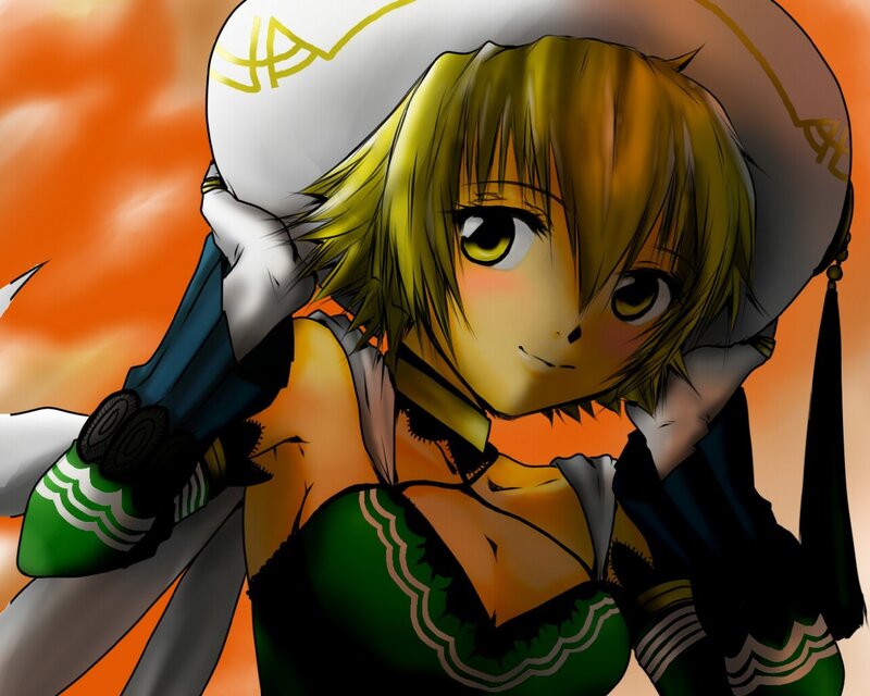 Anime Girl in Green Dress — Orange