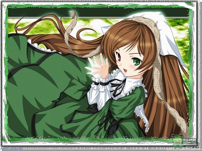 Anime Girl in Green Dress — Playful, Green Dress, Heterochromia