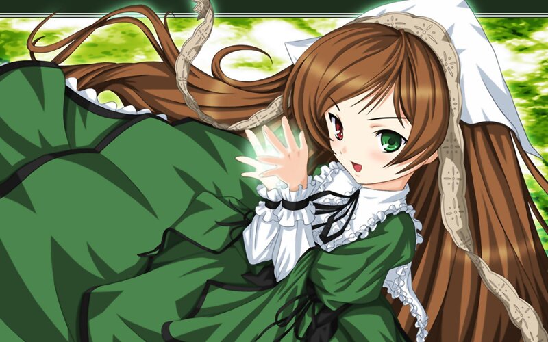 Anime Girl in Green Dress — Playful, Green Dress