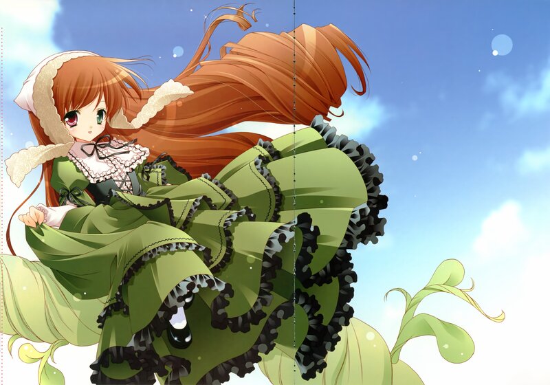 Anime Girl in Green Dress — Serene