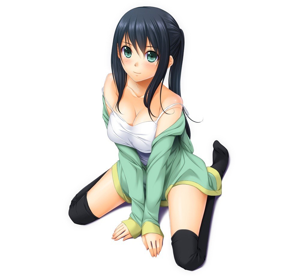 anime girl in green jacket