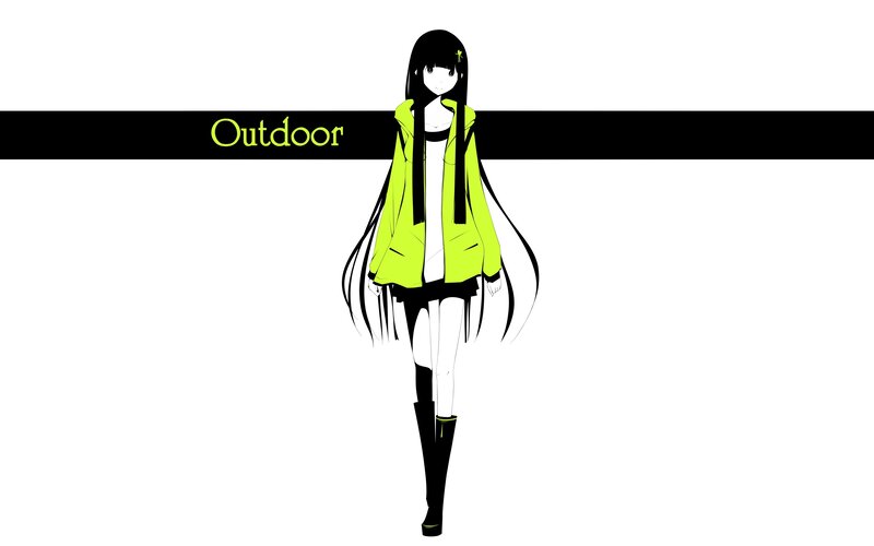 anime girl in green jacket