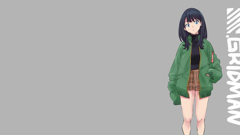 Anime Girl in Green Jacket — Gray
