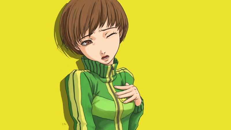 anime girl in green jacket