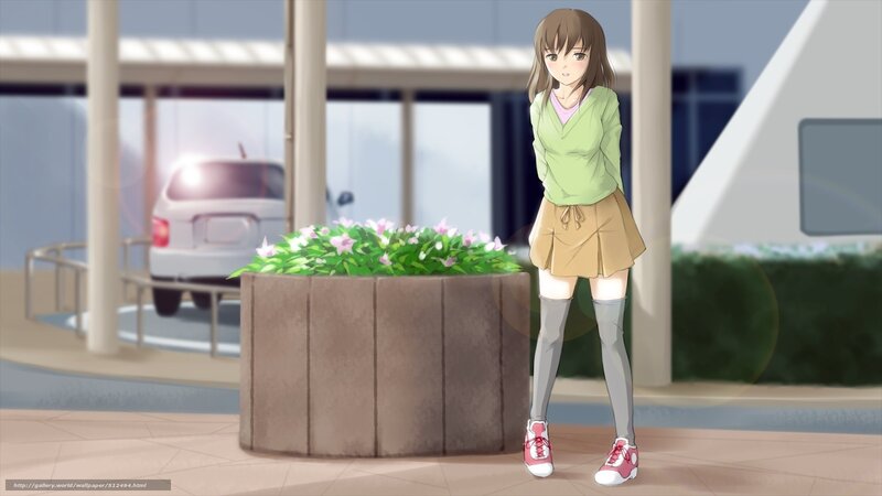 anime girl in green sweater