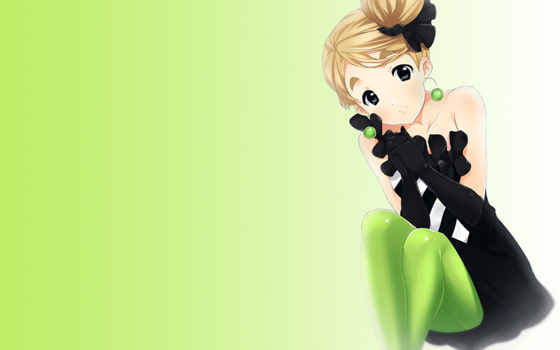 anime girl in green tights
