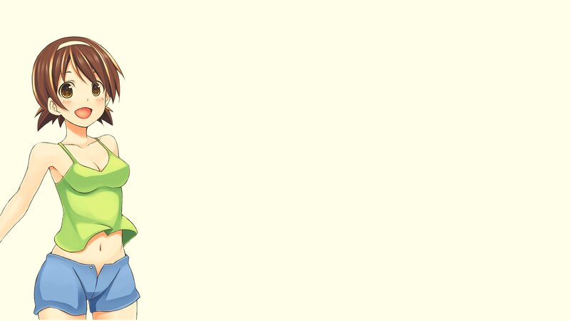 anime girl in green top
