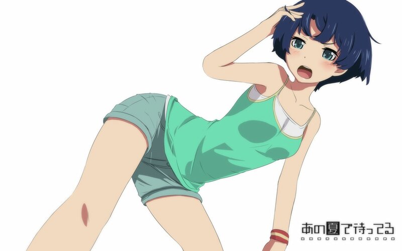 anime girl in green top