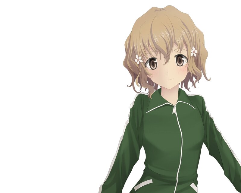 anime girl in green tracksuit