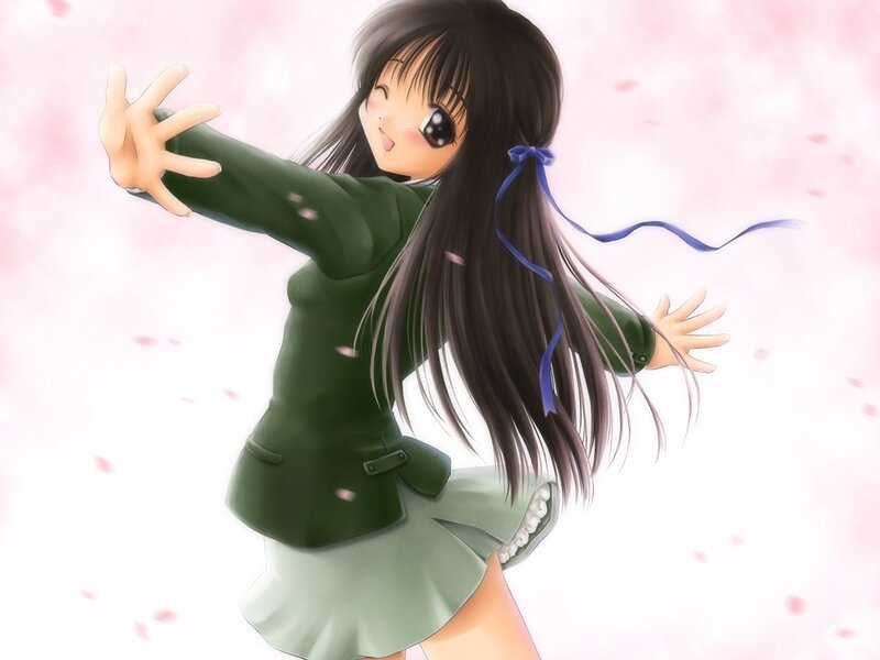 anime girl in green uniform