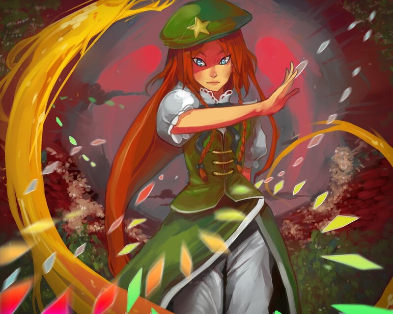 anime girl in green uniform